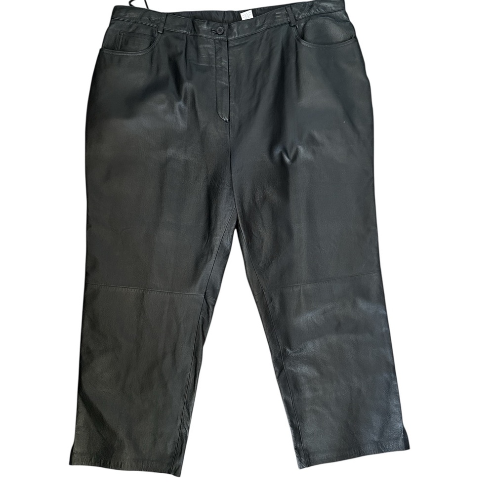 Blushe Impressions Women’s Genuine Leather  Black Pants Size 22W
